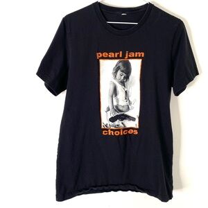 Pearl Jam Choices Tee Orange White Graphic Crew Neck Tee